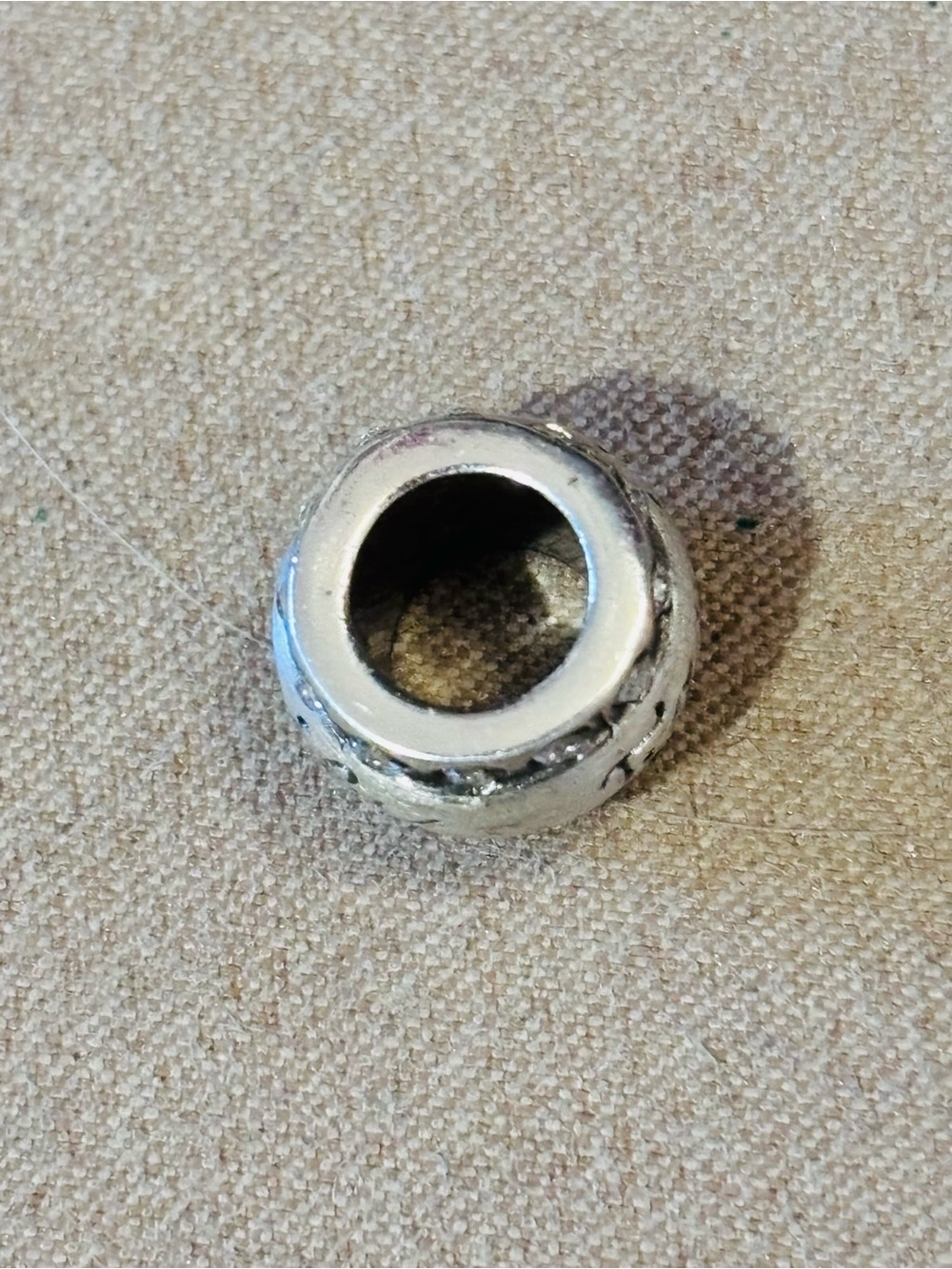 Brighton Family bead Brushed silver with clear crystals on edges Retired & rare - Picture 5 of 8